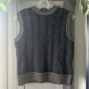 Vionni Sweater Vest Metallic Stitching